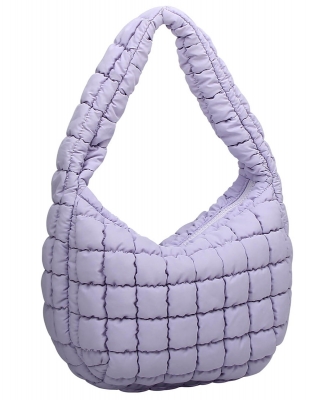 Puffy Quilted Nylon Shoulder bag NQ131 LAVENDER